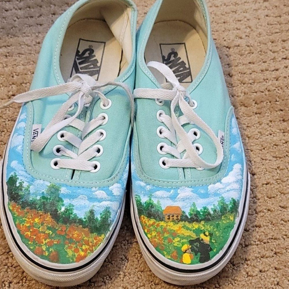 Vans off the wall hand painted Size 8.5‎